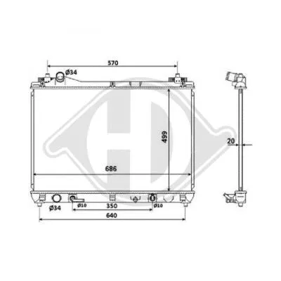 Radiator, engine cooling (8643306)
