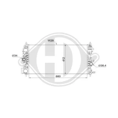 Radiator, engine cooling (DCM2714)