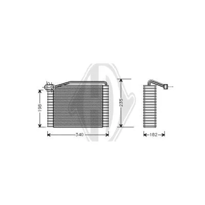 Evaporator, air conditioning (DCV1004)
