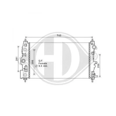 Radiator, engine cooling (DCM1642)