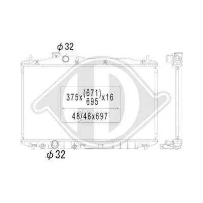 Radiator, engine cooling (DCM2183)
