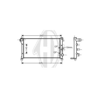 Radiator, engine cooling (DCM1999)