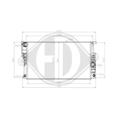 Radiator, engine cooling (DCM1598)