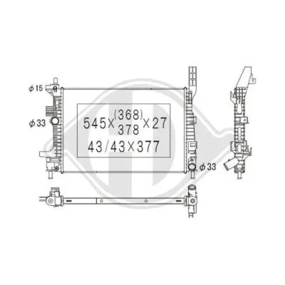 Radiator, engine cooling (DCM2101)