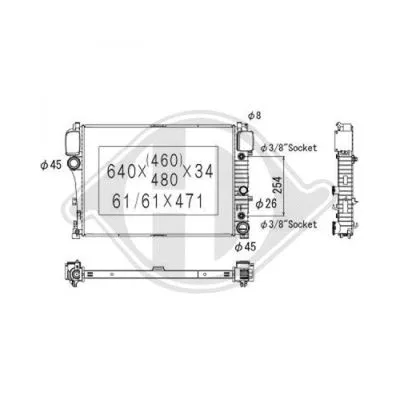 Radiator, engine cooling (DCM2420)