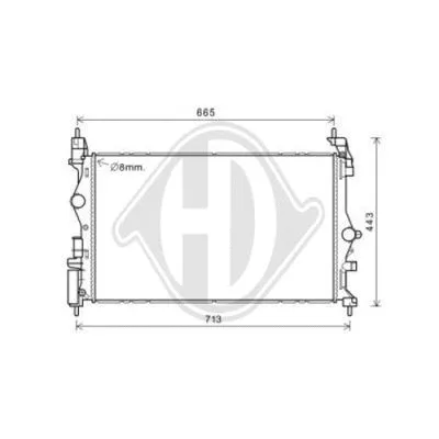 Radiator, engine cooling (DCM3889)