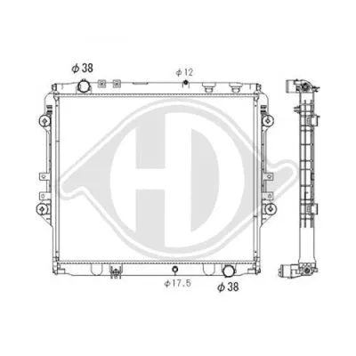 Radiator, engine cooling (DCM3887)