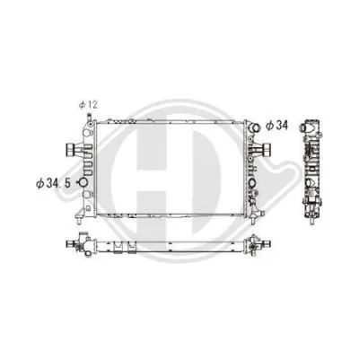 Radiator, engine cooling (DCM2623)