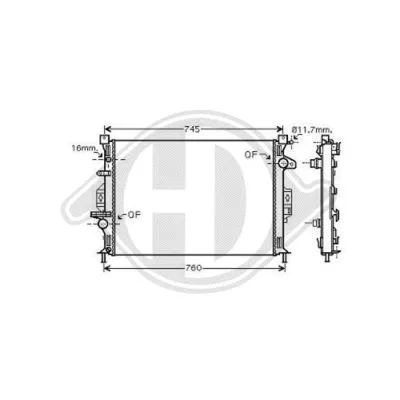 Radiator, engine cooling (DCM2096)