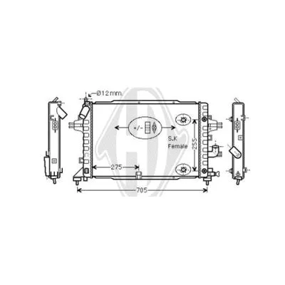 Radiator, engine cooling (DCM2685)