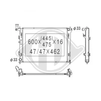 Radiator, engine cooling (DCM3696)