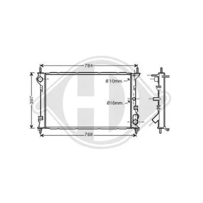 Radiator, engine cooling (DCM2094)
