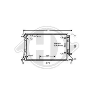 Radiator, engine cooling (DCM1492)