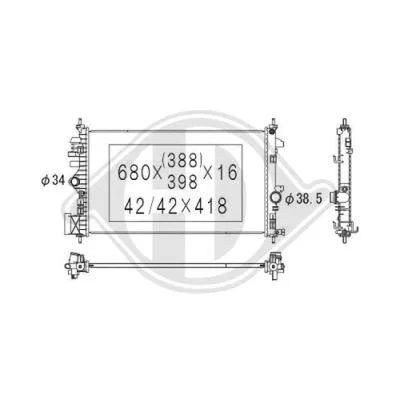 Radiator, engine cooling (DCM2686)