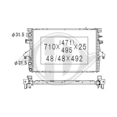 Radiator, engine cooling (DCM3448)