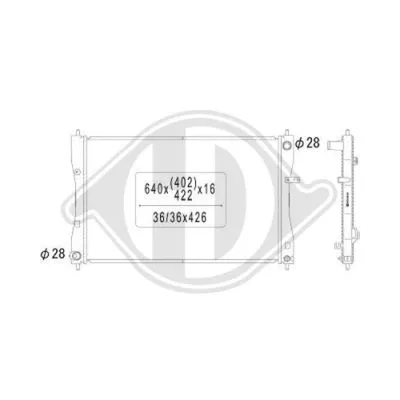 Radiator, engine cooling (DCM2512)