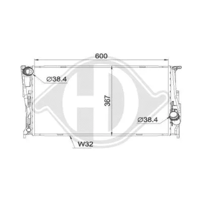 Radiator, engine cooling (DCM1573)