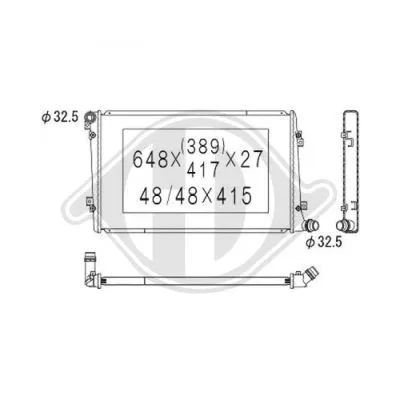 Radiator, engine cooling (DCM3454)