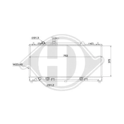Radiator, engine cooling (DCM2252)