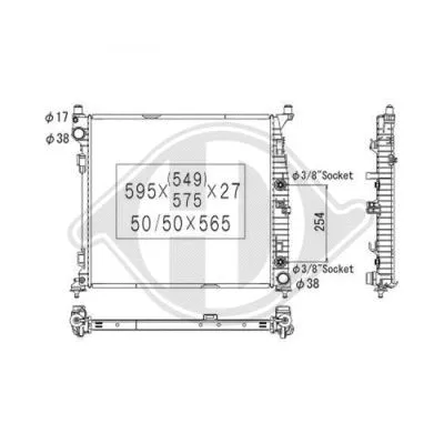 Radiator, engine cooling (DCM3849)
