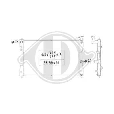 Radiator, engine cooling (DCM2510)