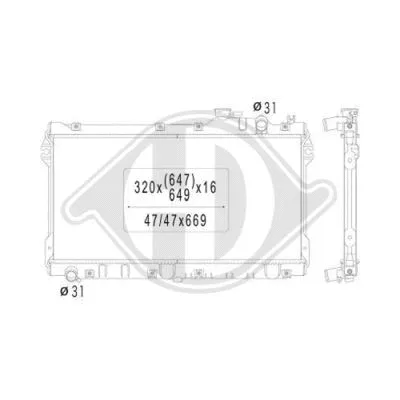 Radiator, engine cooling (DCM2230)