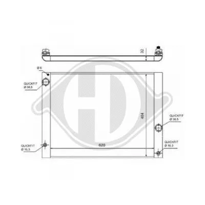 Radiator, engine cooling (DCM1585)