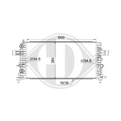 Radiator, engine cooling (DCM2693)