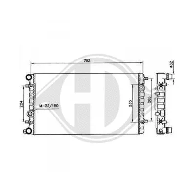 Radiator, engine cooling (DCM2072)