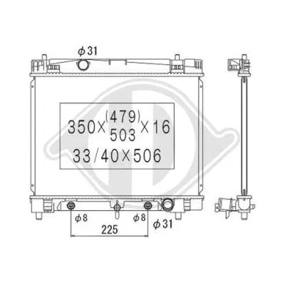 Radiator, engine cooling (DCM3333)