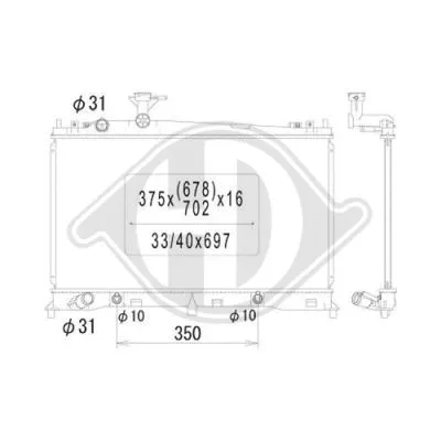 Radiator, engine cooling (DCM2250)