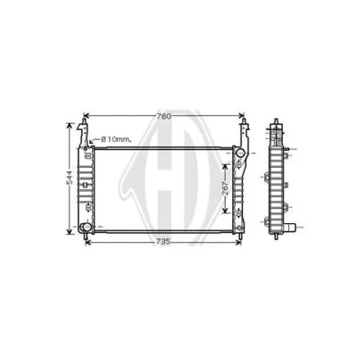 Radiator, engine cooling (DCM2675)