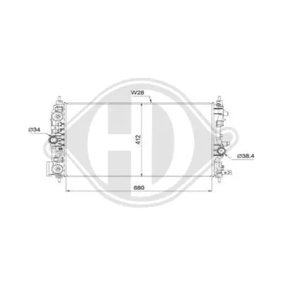 Radiator, engine cooling (DCM2704)