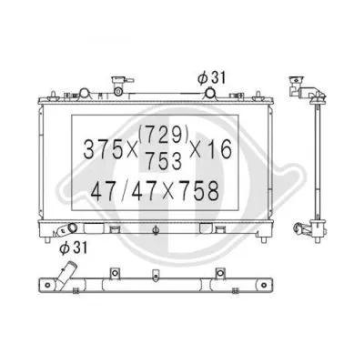 Radiator, engine cooling (DCM2273)