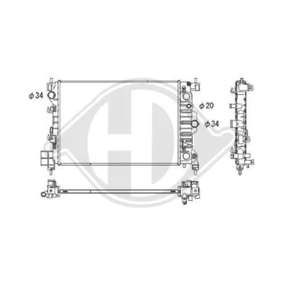 Radiator, engine cooling (DCM3939)