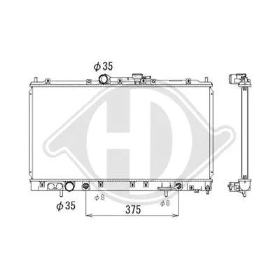 Radiator, engine cooling (DCM2477)