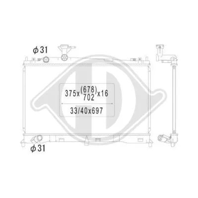 Radiator, engine cooling (DCM2249)