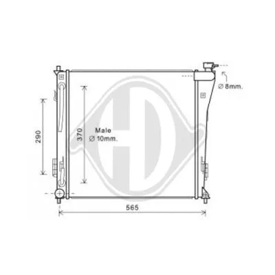 Radiator, engine cooling (DCM3728)