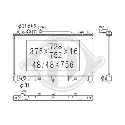 Radiator, engine cooling (DCM2274)