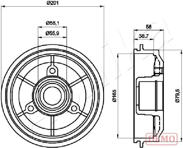 Brake Drum (56-00-0607C)