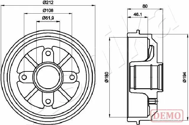 Brake Drum (56-00-0608C)