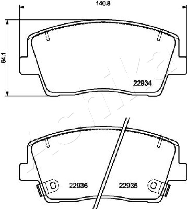 Brake Pad Set, disc brake (50-0K-K34)