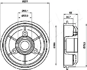 Brake Drum (56-00-0607)