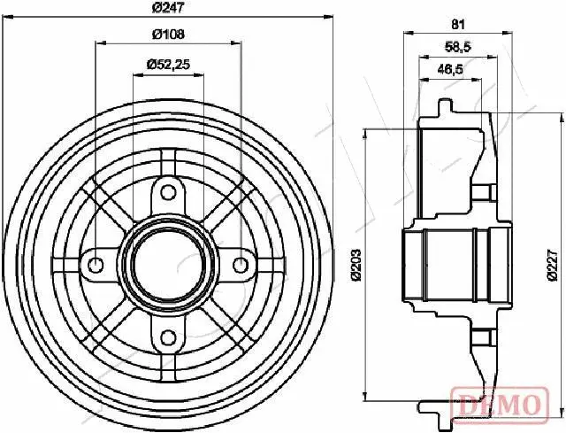 Brake Drum (56-00-0609C)