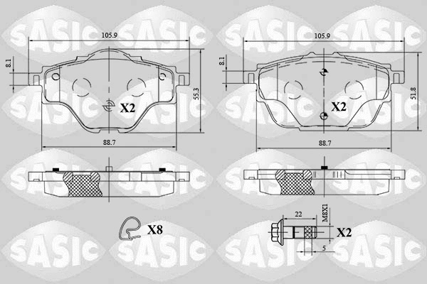 Brake Pad Set, disc brake (6210079)