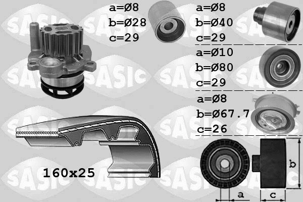 Water Pump & Timing Belt Kit (3906078)