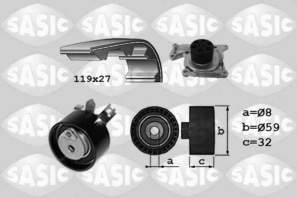 Water Pump & Timing Belt Kit (3904038)
