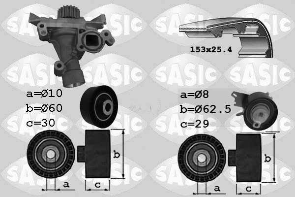 Water Pump & Timing Belt Kit (3900028)