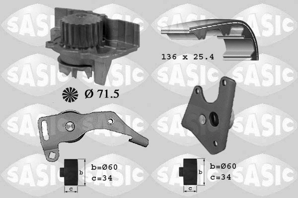 Water Pump & Timing Belt Kit (3900018)