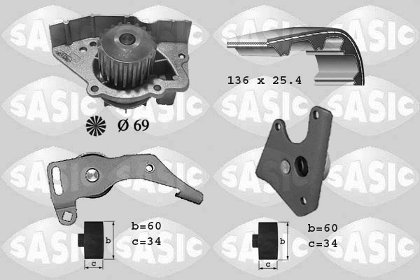 Water Pump & Timing Belt Kit (3900004)